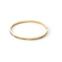 Coeur De Lion Bracelet Jonc Cœur De Lion En Métal Doré Et Cristaux