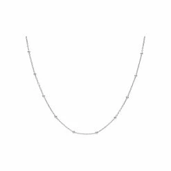 Chaîne Argent Rhodié Fine Boules 45cm
