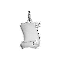 Pendentif Argent Rhodié Parchemin Moyen Modèle 20x25