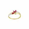 Bague En Or Jaune, Or Blanc, Rubis Et Oxydes De Zirconium -Swarovski Boutique 09PG28BRZ