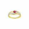Bague En Or Jaune, Or Blanc Et Rubis -Swarovski Boutique 09PT21BR