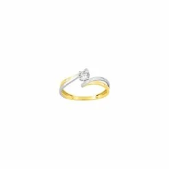 Bague En Or Jaune, Or Blanc Et Oxydes De Zirconium