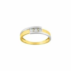 Bague En Or Blanc, Or Jaune Et Diamants De 0.045ct
