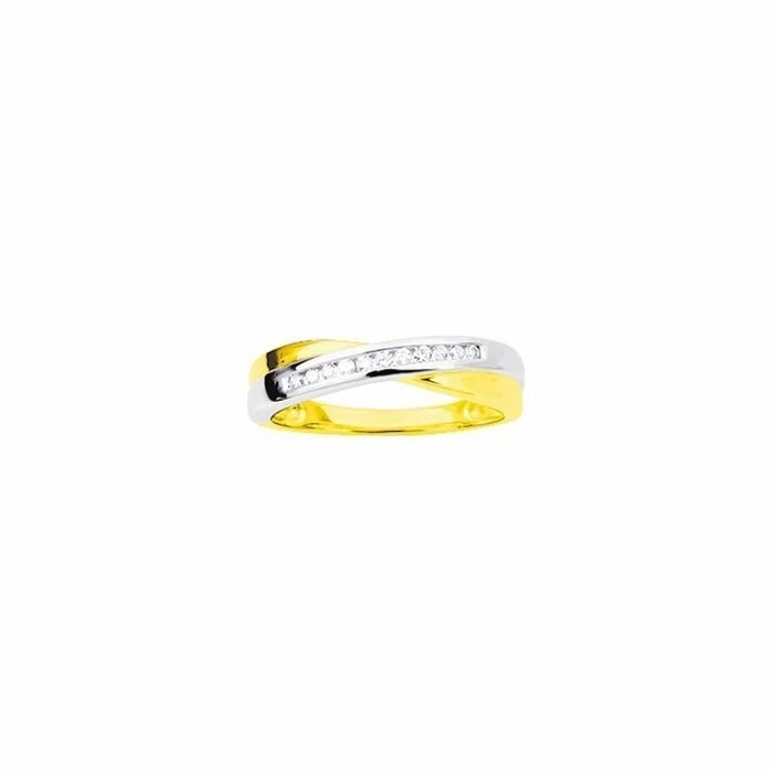 Bague En Or Blanc, Or Jaune Et Diamants De 0.11ct 3 Bague En Or Blanc, Or Jaune Et Diamants De 0.11ct