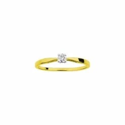 Bague En Or Jaune Et Diamants De 0.10ct