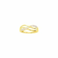 Bague En Or Jaune Et Diamants De 0.03ct