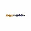 Bracelet En Acier Boules Agates Bleues Et Bois Marron Veinées 18+3cm -Swarovski Boutique 122298
