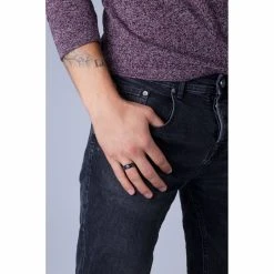 Bague Phebus En Acier PVD Et Carbone -Swarovski Boutique 15 0317 V3