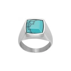Bague Phebus En Acier Et Turquoise Synthétique