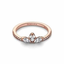 Bague Pandora Timeless Herbier Scintillant En Métal Doré Rose, Taille 52 -Swarovski Boutique 182392C01 02
