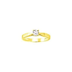 Bague En Or Jaune Et Diamant, 0.04ct