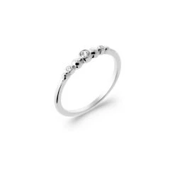Bague En Argent Rhodié Et Oxyde De Zirconium