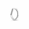 Bague Pandora Signature Empilable Barre Scintillante En Argent Et Oxyde De Zirconium, Taille 52 -Swarovski Boutique 199041C01 RGB