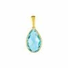 Pendentif En Or Jaune Et Topaze Bleue -Swarovski Boutique 19FM95JT