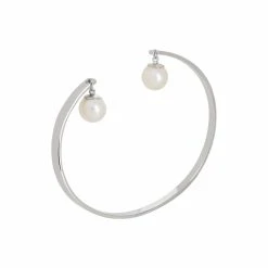 Bracelet En Argent Rhodié Et Perles De Culture