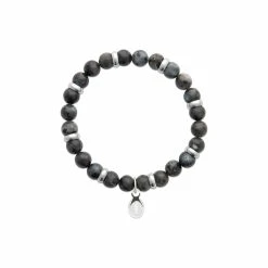 Bracelet En Acier Et Labradorite