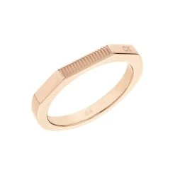 Bague Calvin Klein Sculptural En Métal Doré Rose, Taille 52