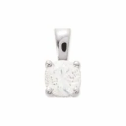 Pendentif En Or Blanc Et Oxyde De Zirconium