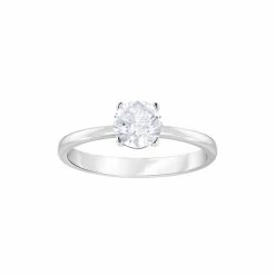 Bague Swarovski Attract Square En Cristaux Swarovski Et Métal Rhodié, Taille 55