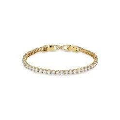Bracelet Swarovski Tennis Deluxe En Métal Doré Et Cristaux Swarovski