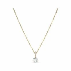 Pendentif Swarovski Solitaire En Métal Doré Et Cristaux Swarovski Blancs