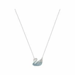 Pendentif Swarovski Iconic Swan En Métal Rhodié Et Cristaux Swarovski