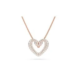 Pendentif Swarovski Una En Métal Doré Rose Et Cristaux Swarovski