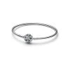 Bracelet Jonc Pandora Moments Fermoir Flocon De Neige Scintillant En Argent Et Oxyde De Zirconium, 17cm -Swarovski Boutique 592286C01