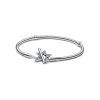 Bracelet Pandora Moments, Maille Serpent Fermoir En T Étoile Asymétrique En Argent, 18cm -Swarovski Boutique 592357C01