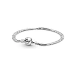 Bracelet Pandora Icons Maille Serpent Multi-rangs Moments En Argent, 18 Cm