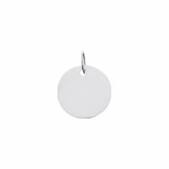 Pendentif Plaque Ronde En Or Blanc