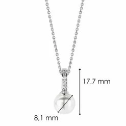 Pendentif Ti Sento En Argent, Oxydes De Zirconium Et Perle De Swarovski, Bélière Pavée -Swarovski Boutique 6760PW 8