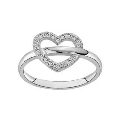 Bague Coeur En Argent Et Oxyde De Zirconium