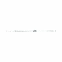 Bracelet Souple Mono-motif En Argent Et Oxydes De Zirconium
