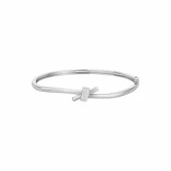 Bracelet Jonc Fermé En Argent Et Oxydes De Zirconium