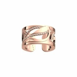 Bague Les Georgettes Les Précieuses Plumes, Finition Dorée Rose, 12mm, Taille 54