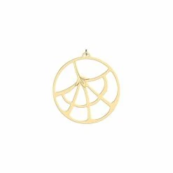Pendentif Les Georgettes Les Essentielles Fleurs Du Nil Rond, Finition Dorée, Diamètre 45mm