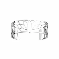 Bracelet Manchette Les Georgettes Les Essentielles + Lotus, Finition Argentée, 25mm