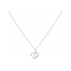 Collier Coeur En Argent Et Oxyde De Zirconium