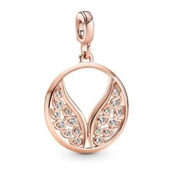 Pendentif Pandora Ailes En Flammes En Métal Doré Rose