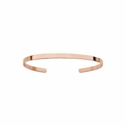 Bracelet Plaqué Or Rose Esclave Ouvert Ruban 3mm Diamètre 56 Par 47mm