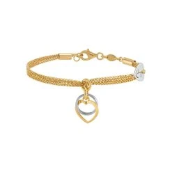 Bracelet Jourdan Bijoux Héritage Sentimento Amore Valentine En Argent Doré Et Argent