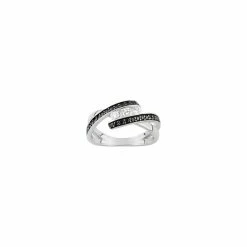 Bague En Argent Rhodié Et Oxydes De Zirconium