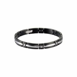 Bracelet Rochet Trinidad 8mm En Acier Et PVD Noir 21cm