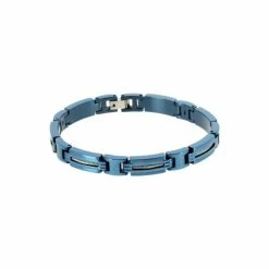 Bracelet Rochet Marina En Acier Et PVD Bleu 21cm