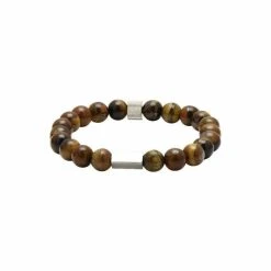 Bracelet Rochet Zen En Acier Et Oeil De Tigre 8mm