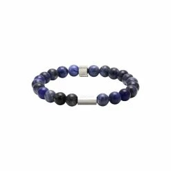 Bracelet Rochet Zen En Acier Et Lapis Lazuli