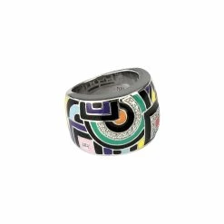 Bague Una Storia Geometric En Argent Laqué