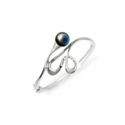 Bracelet Jonc Iza B Lagune En Argent Et Perle De Tahiti