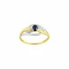 Bague En Or Jaune, Or Blanc, Saphir Et Oxydes De Zirconium -Swarovski Boutique GH031BS